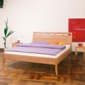Piano III Bed with decorative solid headboard